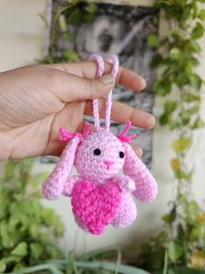 Crochet Handmade Pintresty Bunny Keycharm 🩷🎀