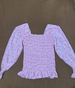 Floral Print Smocked Top