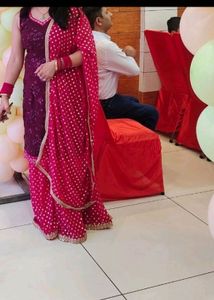 Pink And Purple Sharara Set