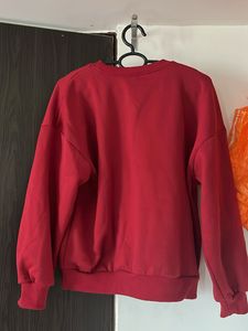 Red &#39;Bonjour&#39; Sweatshirt by Tokyo Talkies