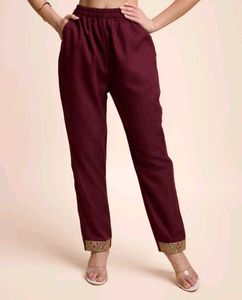 Maroon Embroidered Kurta Set