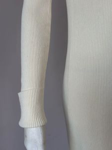 ZARA RIBBED V NECK CUFFED SLEEVES