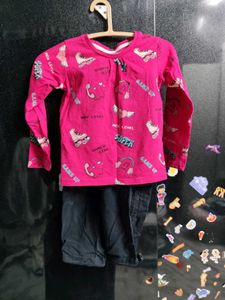 Pink Graphic Tee set