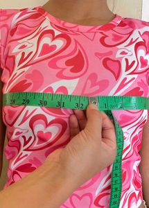 Pink Heart Print Tank Top