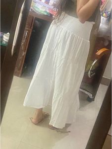 Flowy White Tiered Skirt