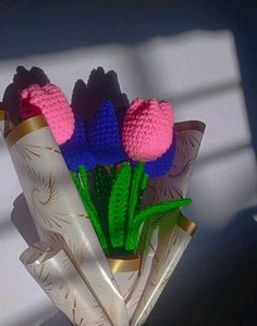 Crochet Tulip Flower Bouquet 💐