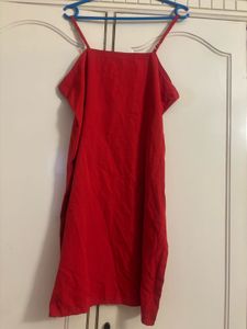 Red Mini Slip Dress