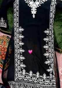 Black &amp; White Embroidery Suit 🖤