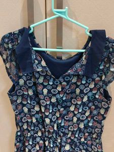 Blue Floral Peter Pan Collar Dress