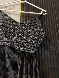 Glamorous Velvet Sequin Evening Gown