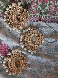 Kundan Chandbali And Maang Tikka Set