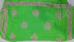 Green Embroidered Saree