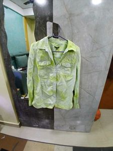 Lime Green Tie-Dye Button-Up