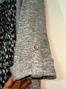 Gray Cardigan &amp; Blouse Set