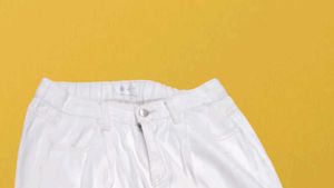 L@31 Size-28 White Wide Leg Jeans