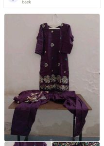 purple jamuni shalwar kurta set 2xl cotton