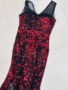 Savana red sequinned cocktail dress