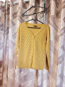 Yellow Knit Cardigan