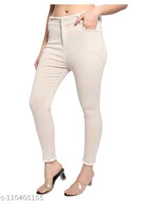 Beige  Skinny Jeans (Size-28)