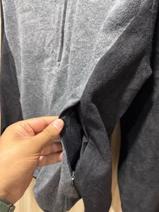 GAP Athletic Classic Quarter Zip Grey Black Fleece