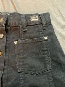 Vintage Black Denim Mini Skirt
