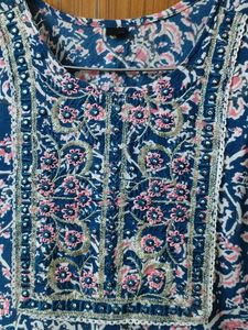 Blue Kurta And Purse