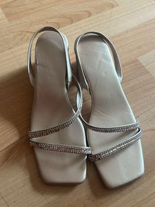 Champagne Gold Block Heel Sandals
