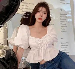 White Ruffle Crop Top