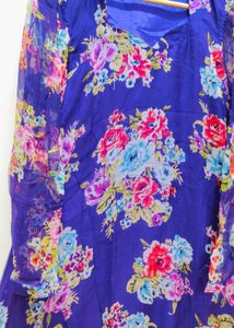 Women Purple Floral Printed Chiffon A- Line Kurta