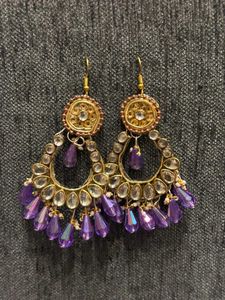Purple Drop Earrings