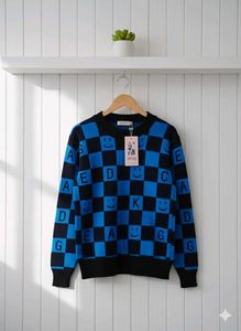 Checkered Smile Sweater