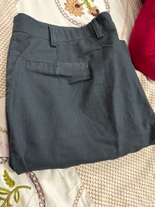 Dark Grey Striped Formal Pant