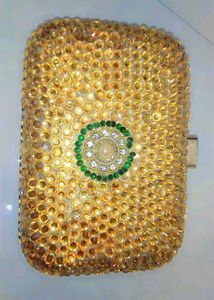 Gold Rhinestone Evening Clutch