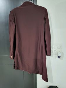 Men Dark Mauve Indo-Western Jacket