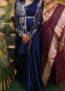 Elegant Navy Blue Ethnic Gown