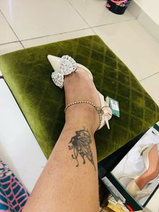 New Bow Studdded Detail Heels With Tag