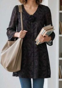 Elegant Black Paisley Tunic