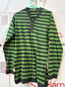 Bottle Green Striped Sweater