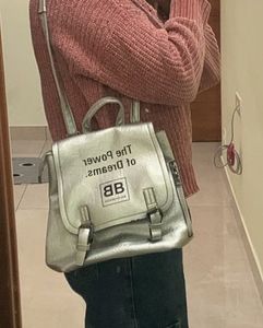 Stylish Silver Backpack