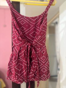 Maroon Print Top