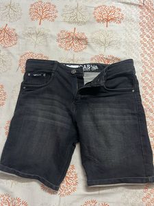 GAS Black Denim Shorts
