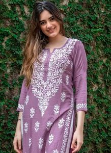 Lavender Chikankari Kurta💜