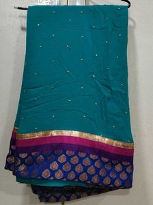 Elegant Teal Saree