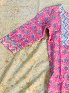 Pink Printed Kurta Set