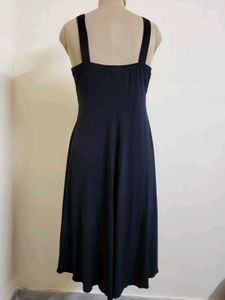 Elegant Navy V-Neck Dress