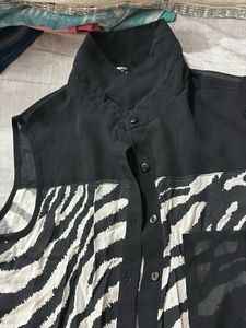 Zebra Print Sleeveless Top