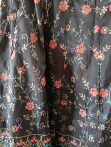 Global Desi Black Floral Ethnic Skirt