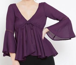Purple Bell Sleeve Top