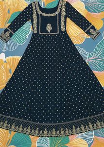 Black Gown With Gold Embroidery
