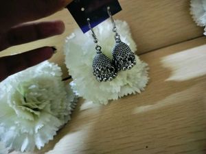 Silver Jhumka Earrings